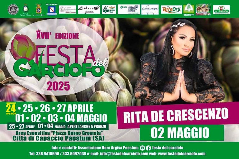 Festa del Carciofo Paestum 2025, programma e informazioni